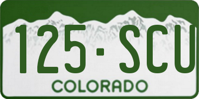 CO license plate 125SCU