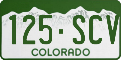 CO license plate 125SCV