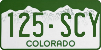 CO license plate 125SCY