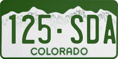 CO license plate 125SDA