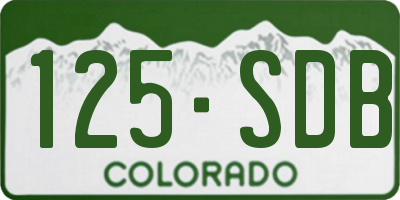 CO license plate 125SDB