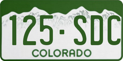 CO license plate 125SDC