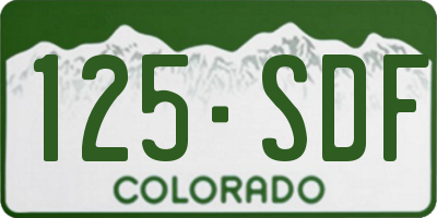 CO license plate 125SDF