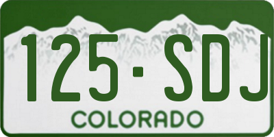 CO license plate 125SDJ