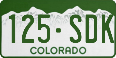 CO license plate 125SDK