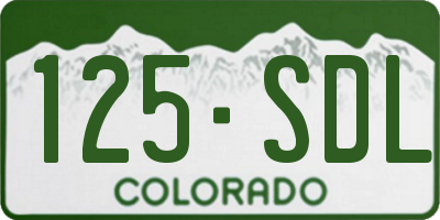 CO license plate 125SDL