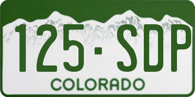 CO license plate 125SDP