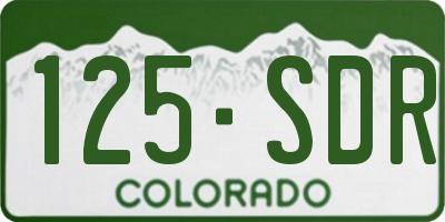CO license plate 125SDR