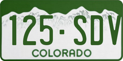 CO license plate 125SDV