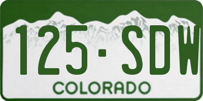 CO license plate 125SDW