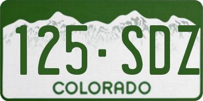 CO license plate 125SDZ