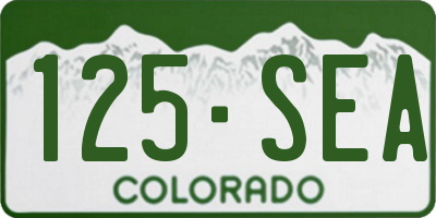 CO license plate 125SEA
