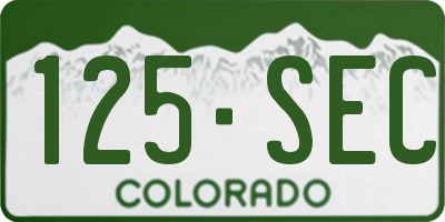 CO license plate 125SEC
