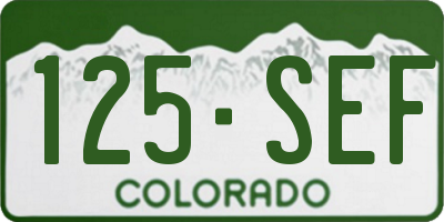 CO license plate 125SEF