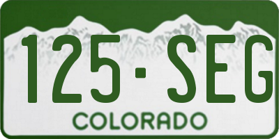 CO license plate 125SEG