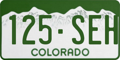 CO license plate 125SEH