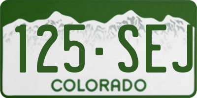 CO license plate 125SEJ