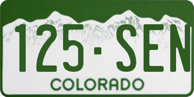 CO license plate 125SEN