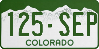 CO license plate 125SEP