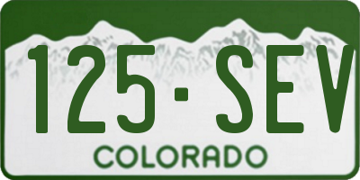 CO license plate 125SEV