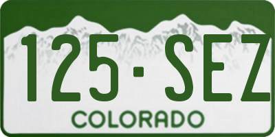 CO license plate 125SEZ