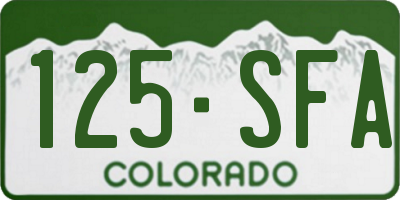 CO license plate 125SFA