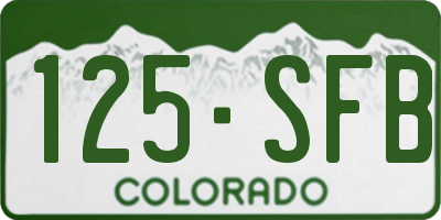 CO license plate 125SFB