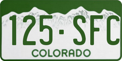 CO license plate 125SFC