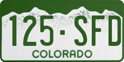 CO license plate 125SFD