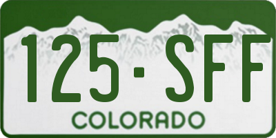 CO license plate 125SFF