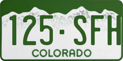 CO license plate 125SFH