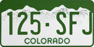 CO license plate 125SFJ
