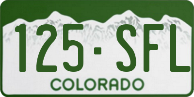 CO license plate 125SFL