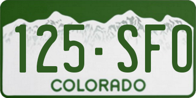 CO license plate 125SFO