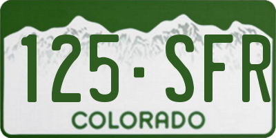 CO license plate 125SFR