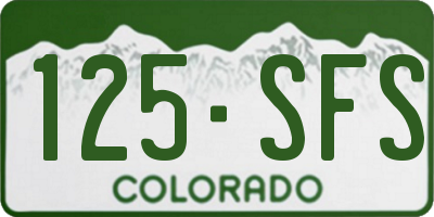 CO license plate 125SFS