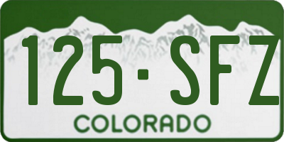 CO license plate 125SFZ