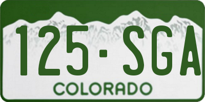 CO license plate 125SGA