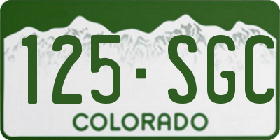 CO license plate 125SGC