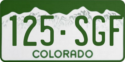 CO license plate 125SGF