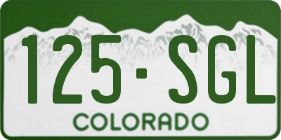 CO license plate 125SGL