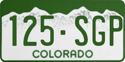 CO license plate 125SGP
