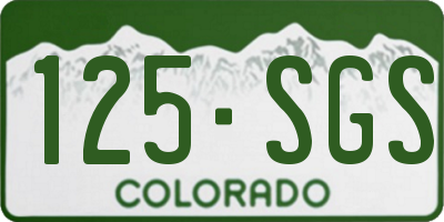 CO license plate 125SGS