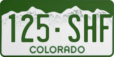 CO license plate 125SHF