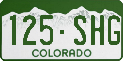 CO license plate 125SHG