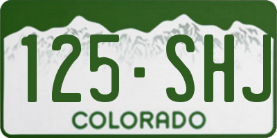 CO license plate 125SHJ