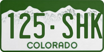 CO license plate 125SHK