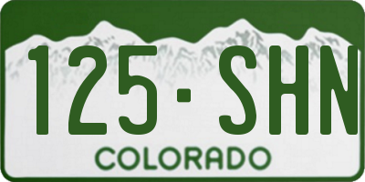 CO license plate 125SHN