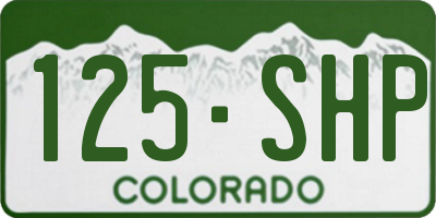 CO license plate 125SHP