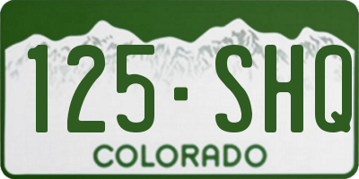 CO license plate 125SHQ
